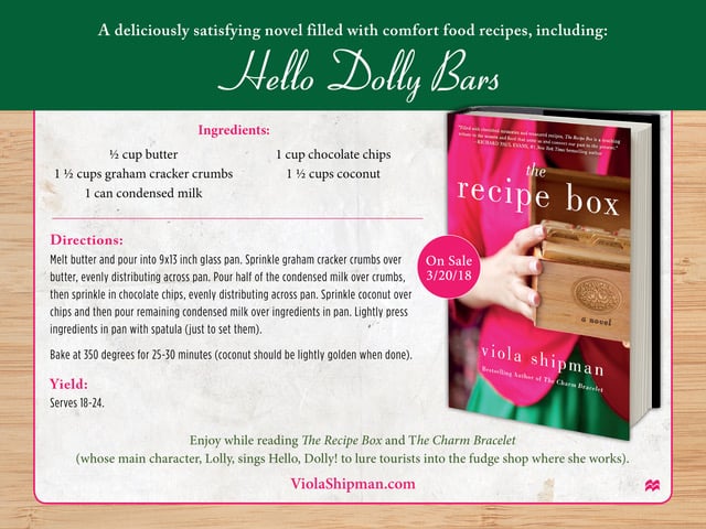 Hello Dolly Bars - Recipe Card